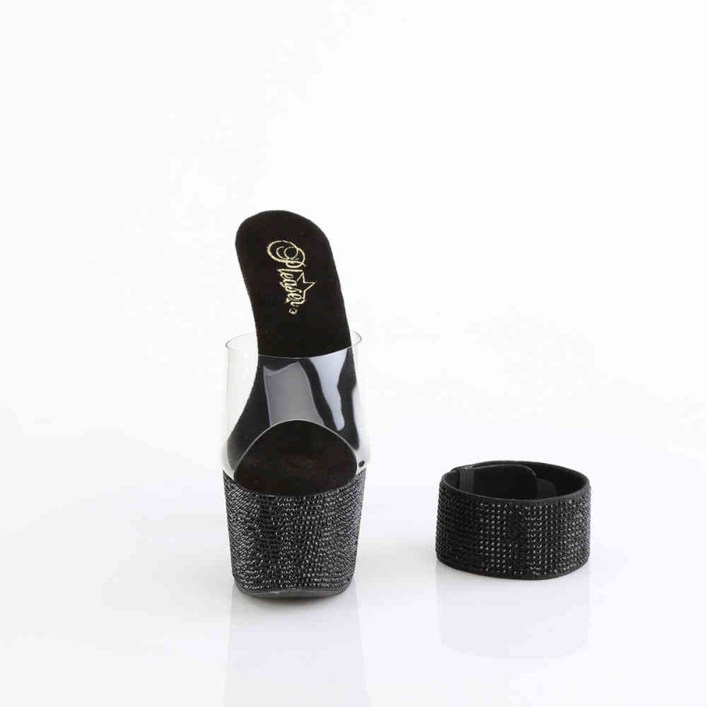 Pleaser - BEJEWELED712RS Pantoletten mit Absatz - Schwarz